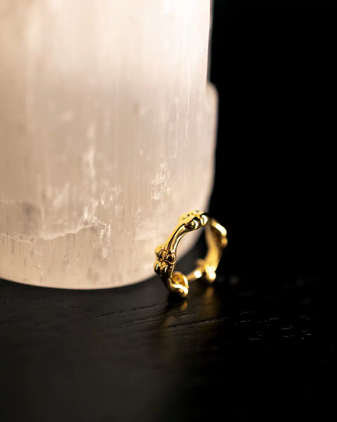 18ct Gold Plated Micro Bones Hoop (Single) - Image 4