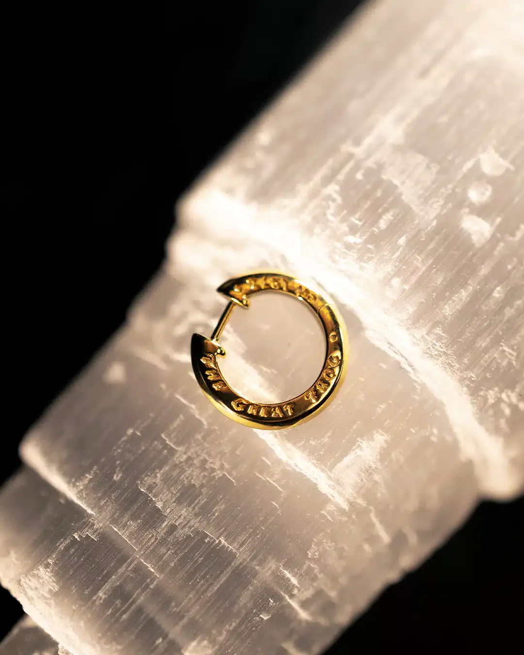 18ct Gold Plated TGF Logo Hoop (Single) - Image 4