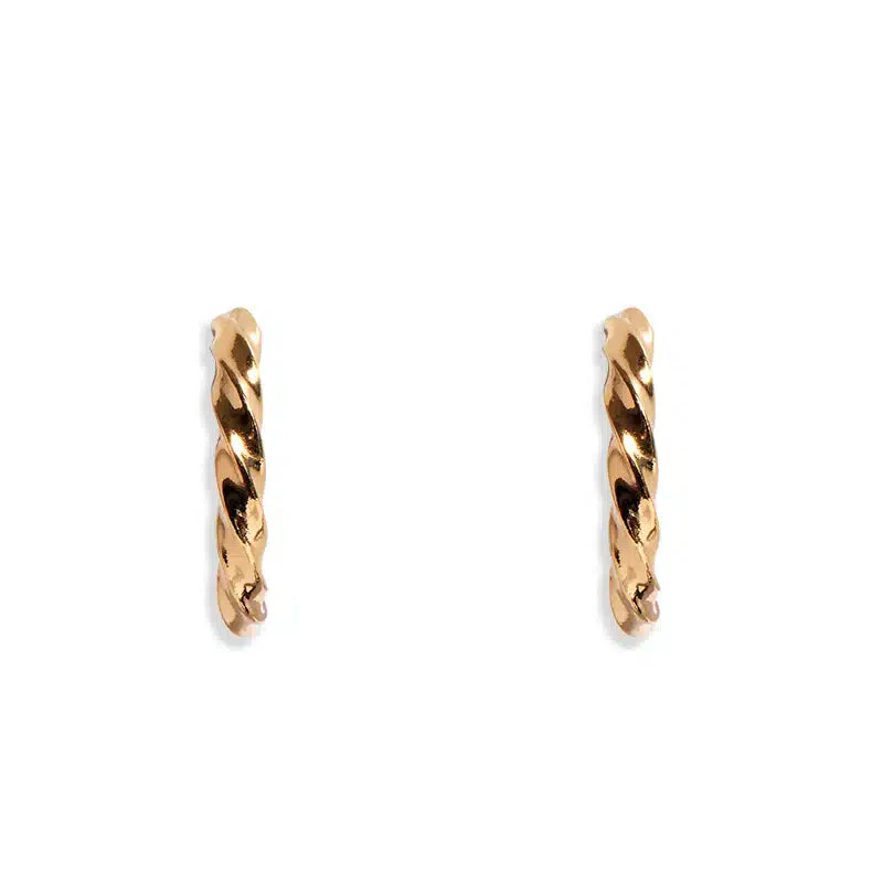 18ct Gold Plated Twisted Skull Hoop - Image 3