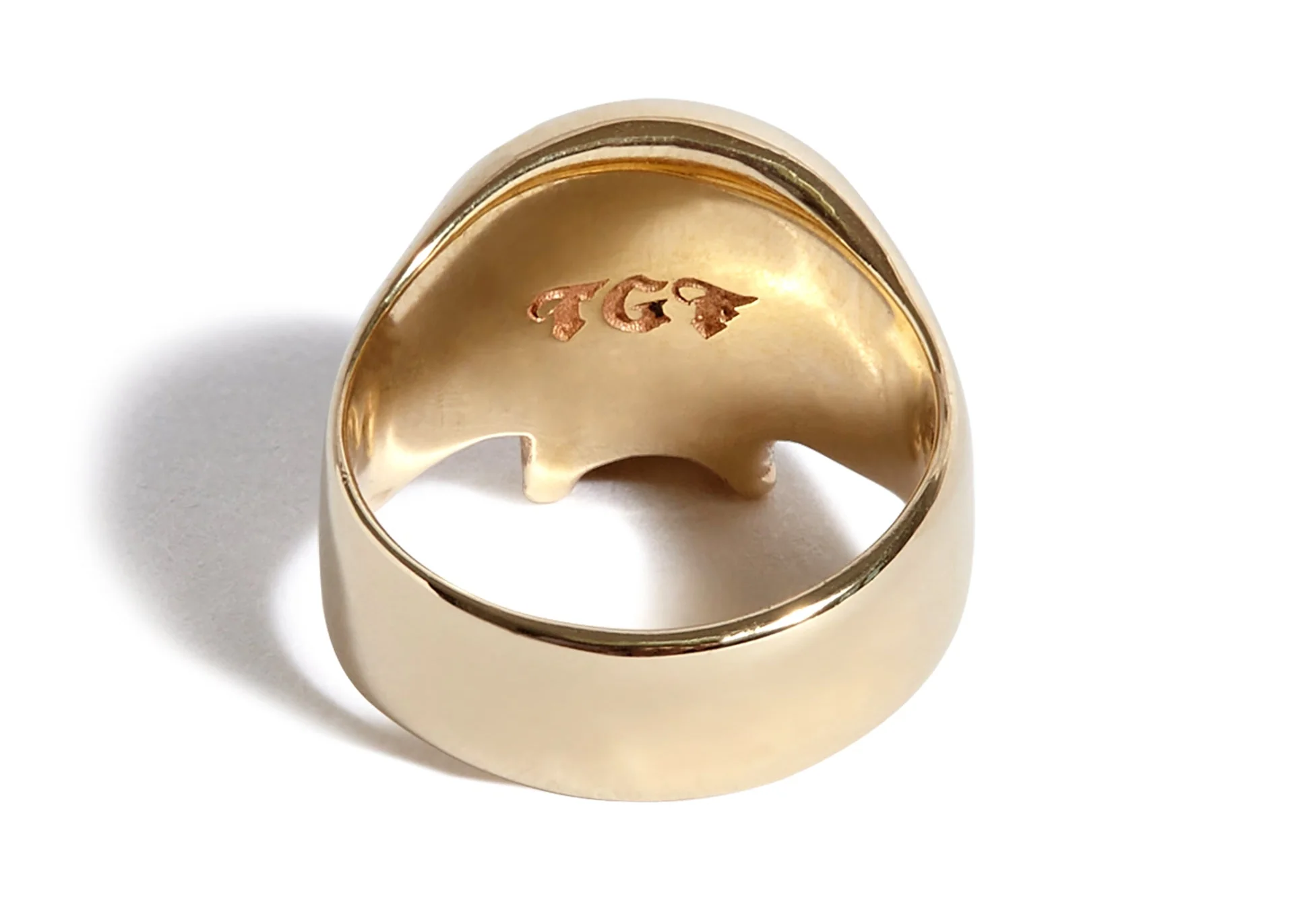 9ct Gold Smallest Evil Skull Ring with Ruby Eyes - Image 5