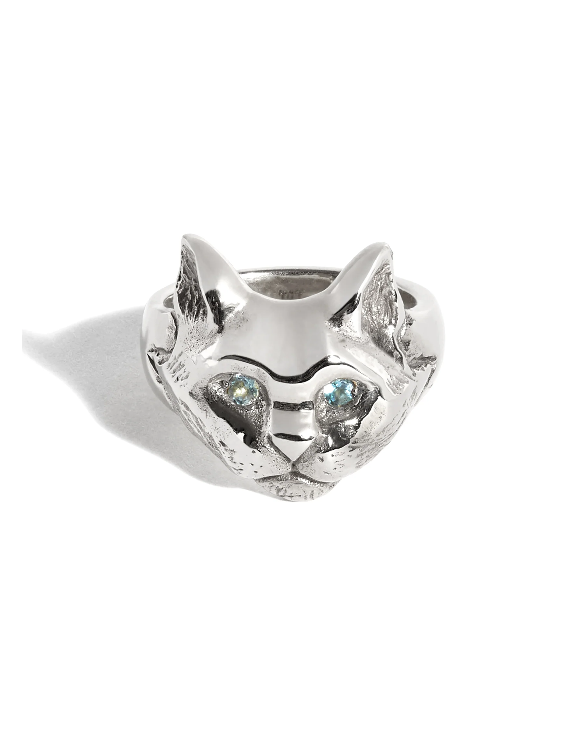 Cat Ring with Topaz Eyes