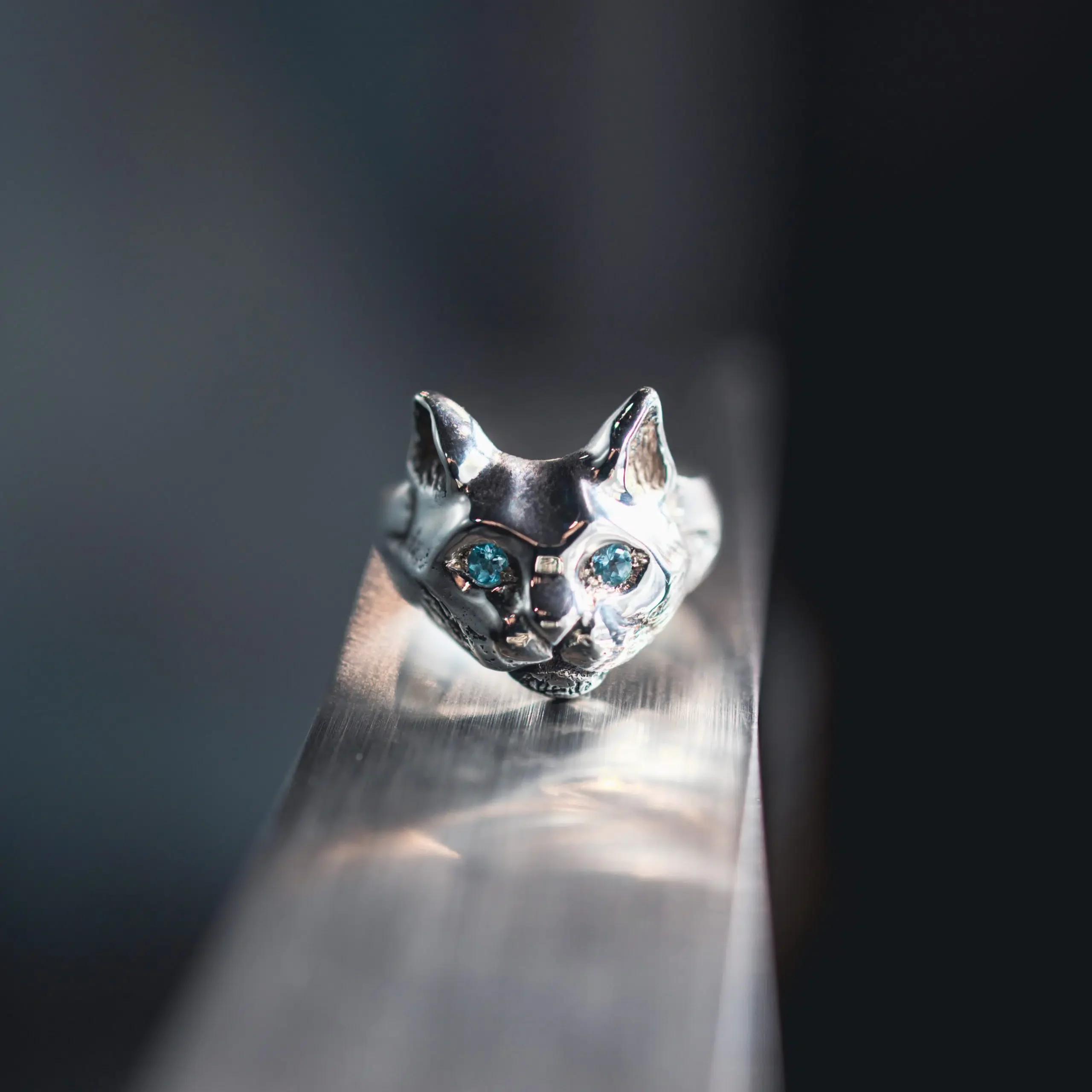 Cat Ring with Topaz Eyes - Image 6
