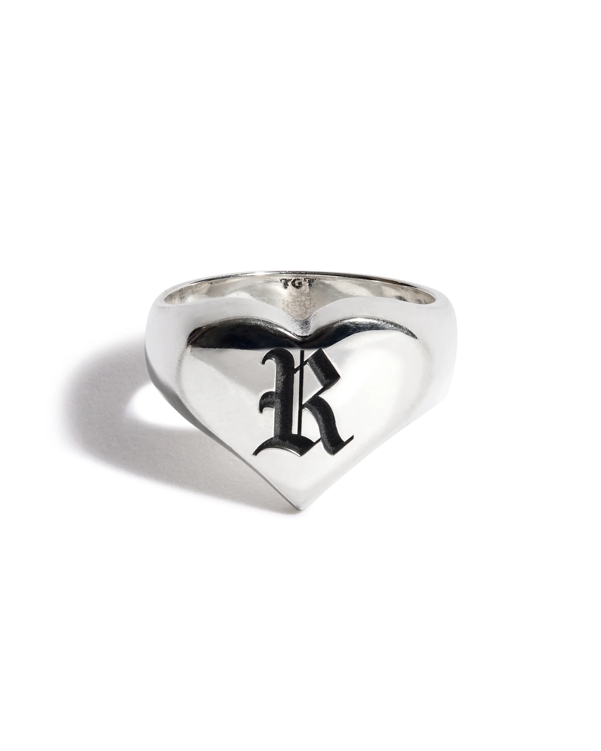 Engraved Solid Heart Ring