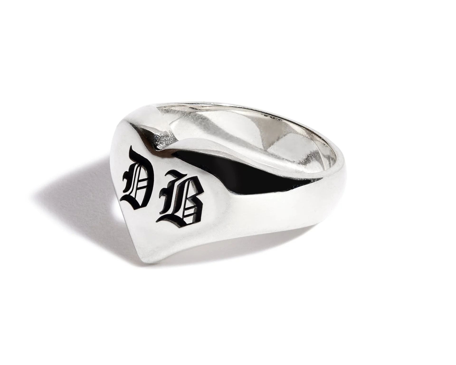 Engraved Solid Heart Ring - Image 10