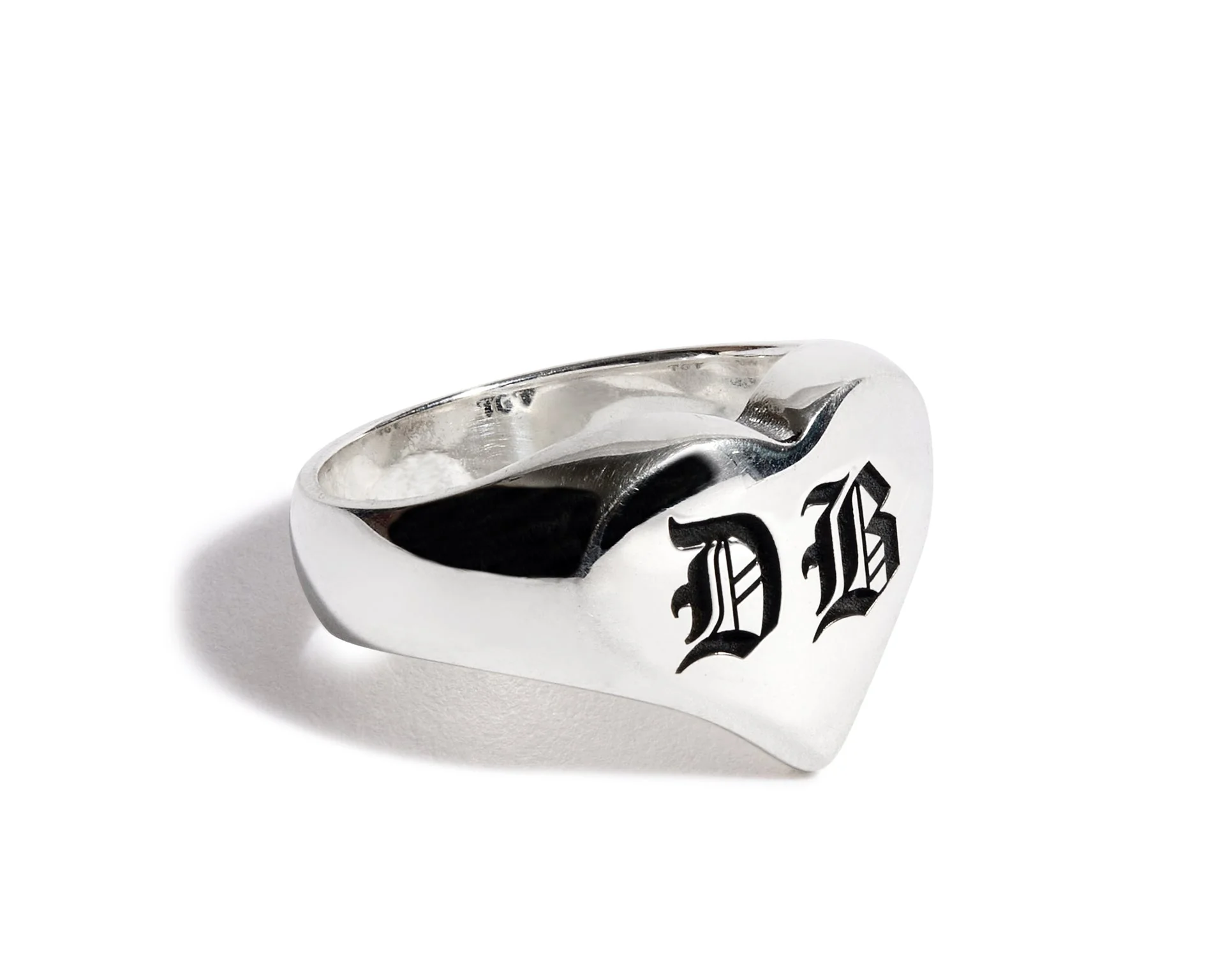Engraved Solid Heart Ring - Image 11
