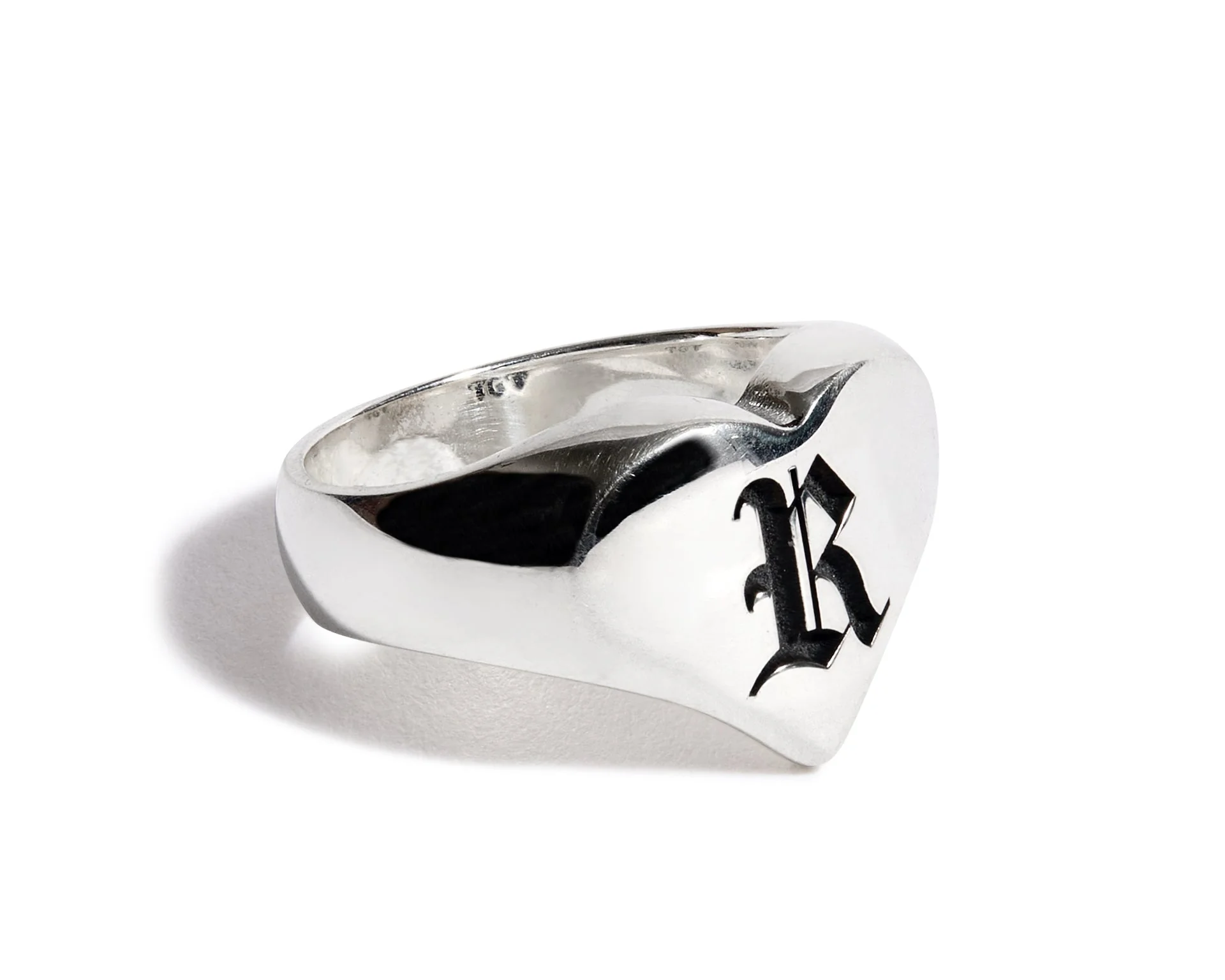 Engraved Solid Heart Ring - Image 3