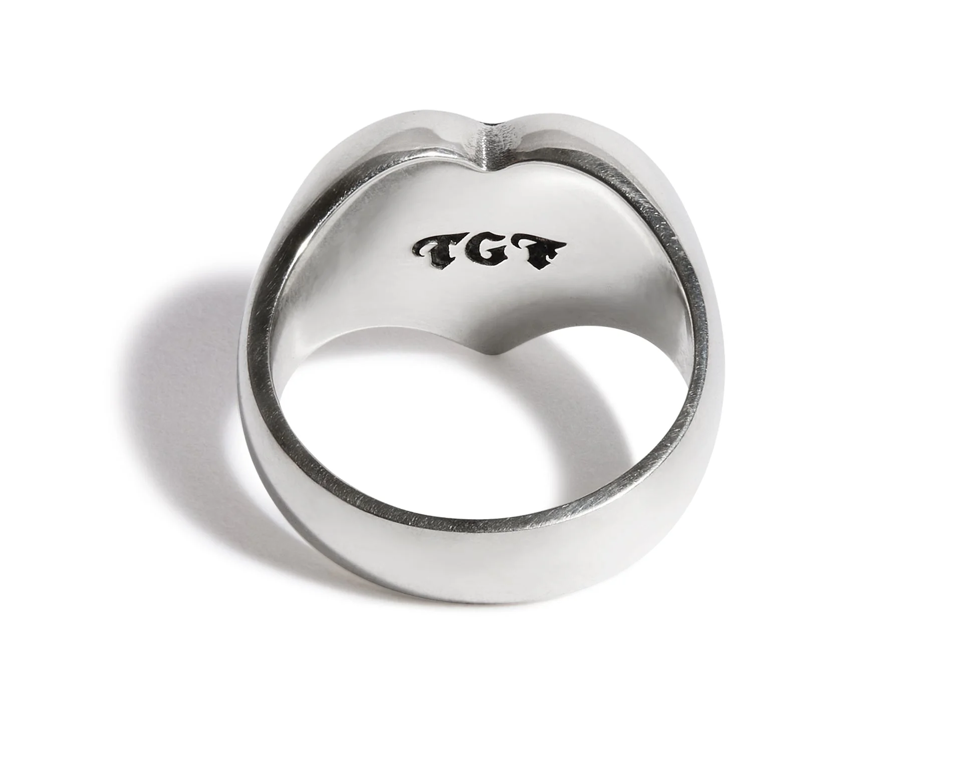 Engraved Solid Heart Ring - Image 4