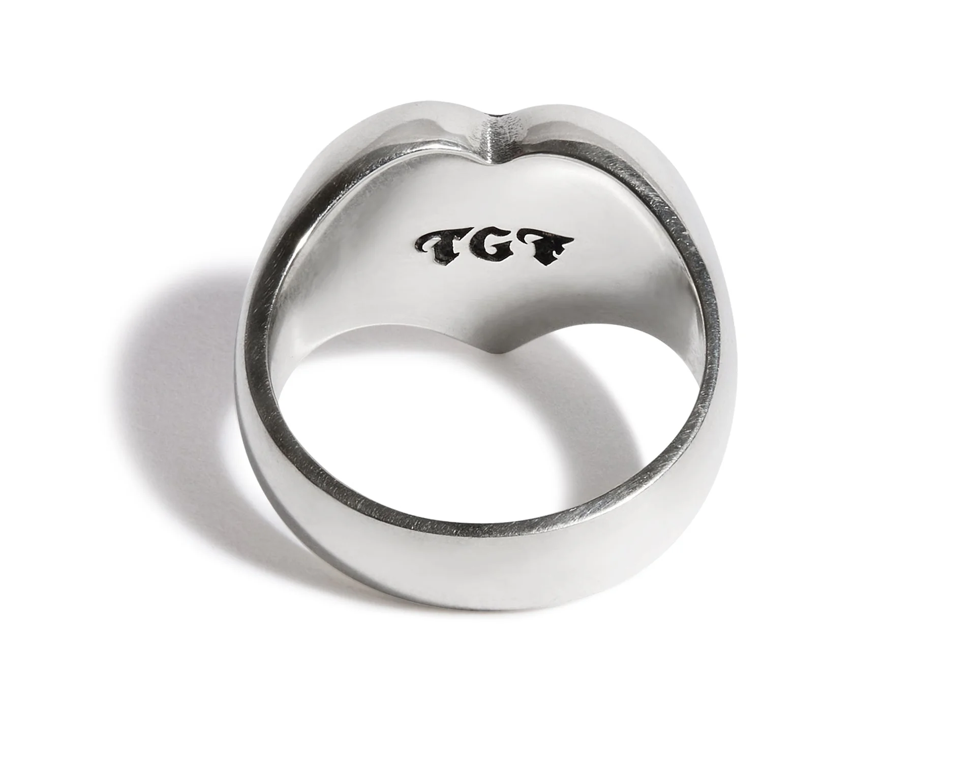 Engraved Solid Heart Ring - Image 8