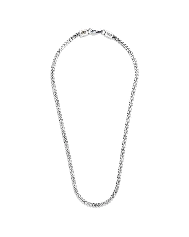 Flat Curb Chain Necklace With 18ct Gold Skull - Image 6
