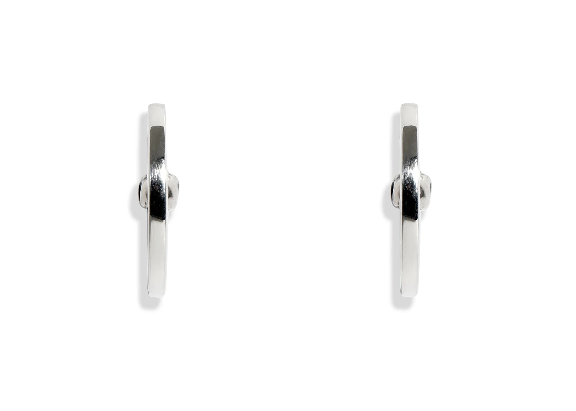 Flat Silver Skull Hoop (Single) - Image 3