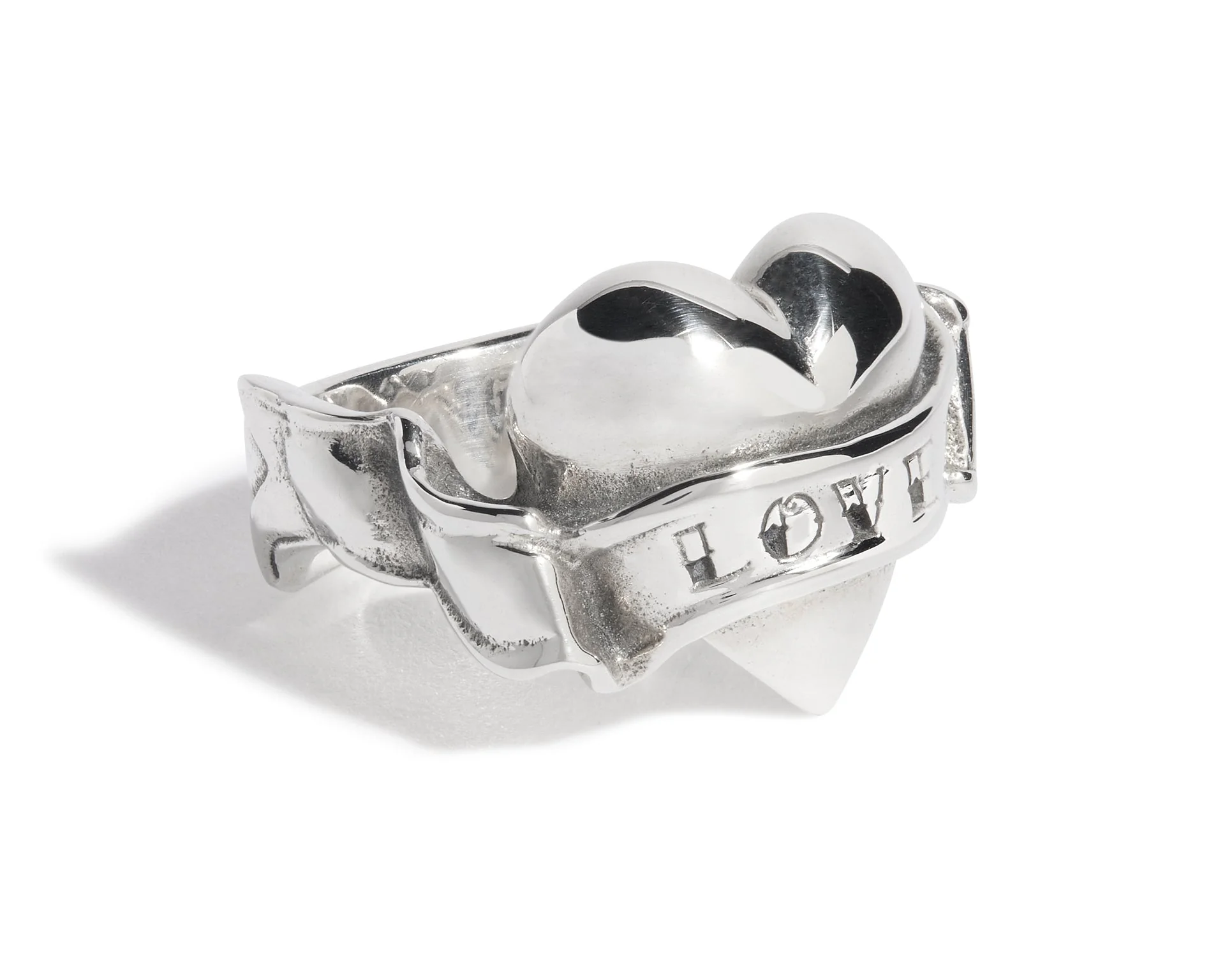 Heart & Banner "Love" Ring - Image 4