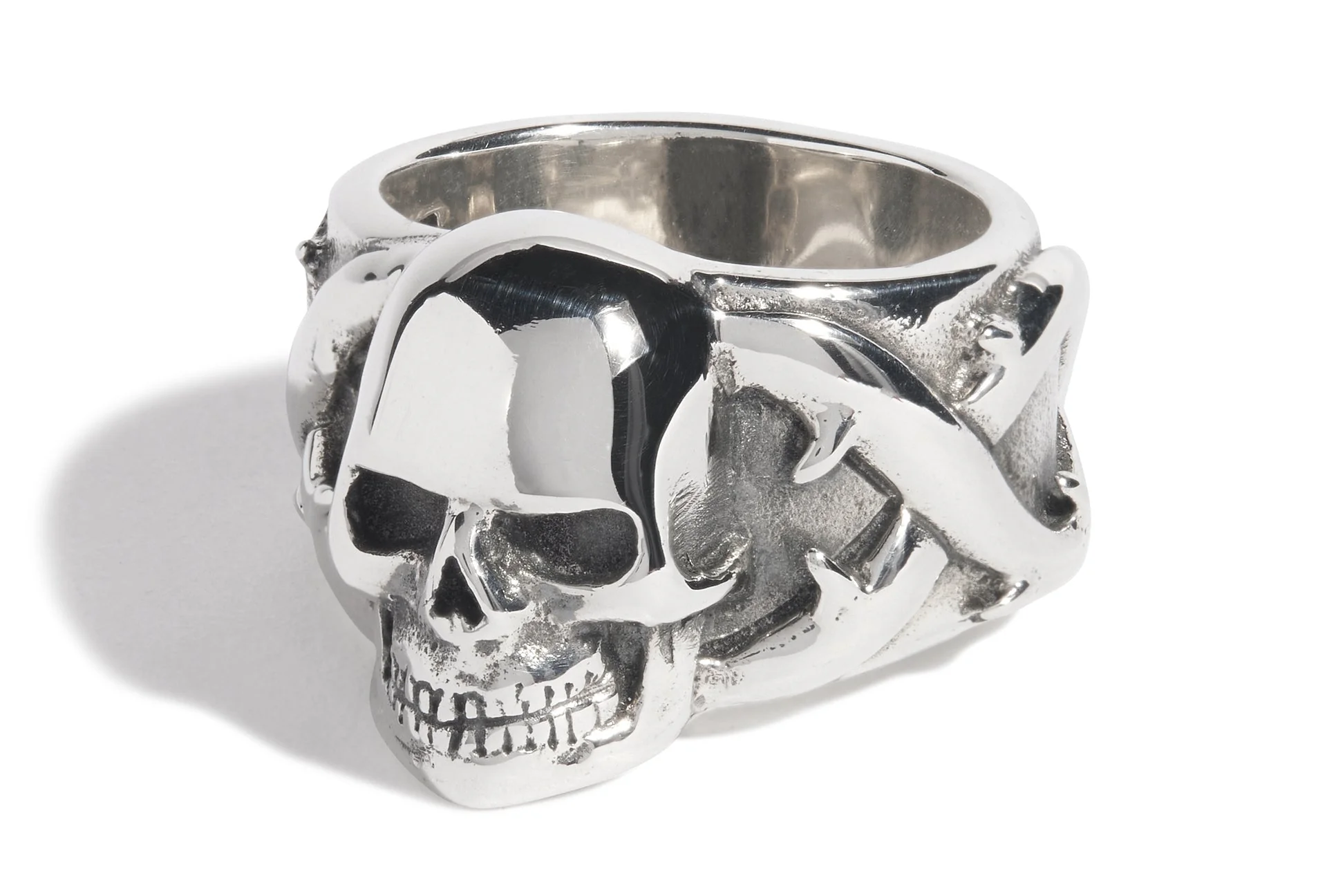 Large Skull and Thorns Ring - Image 3