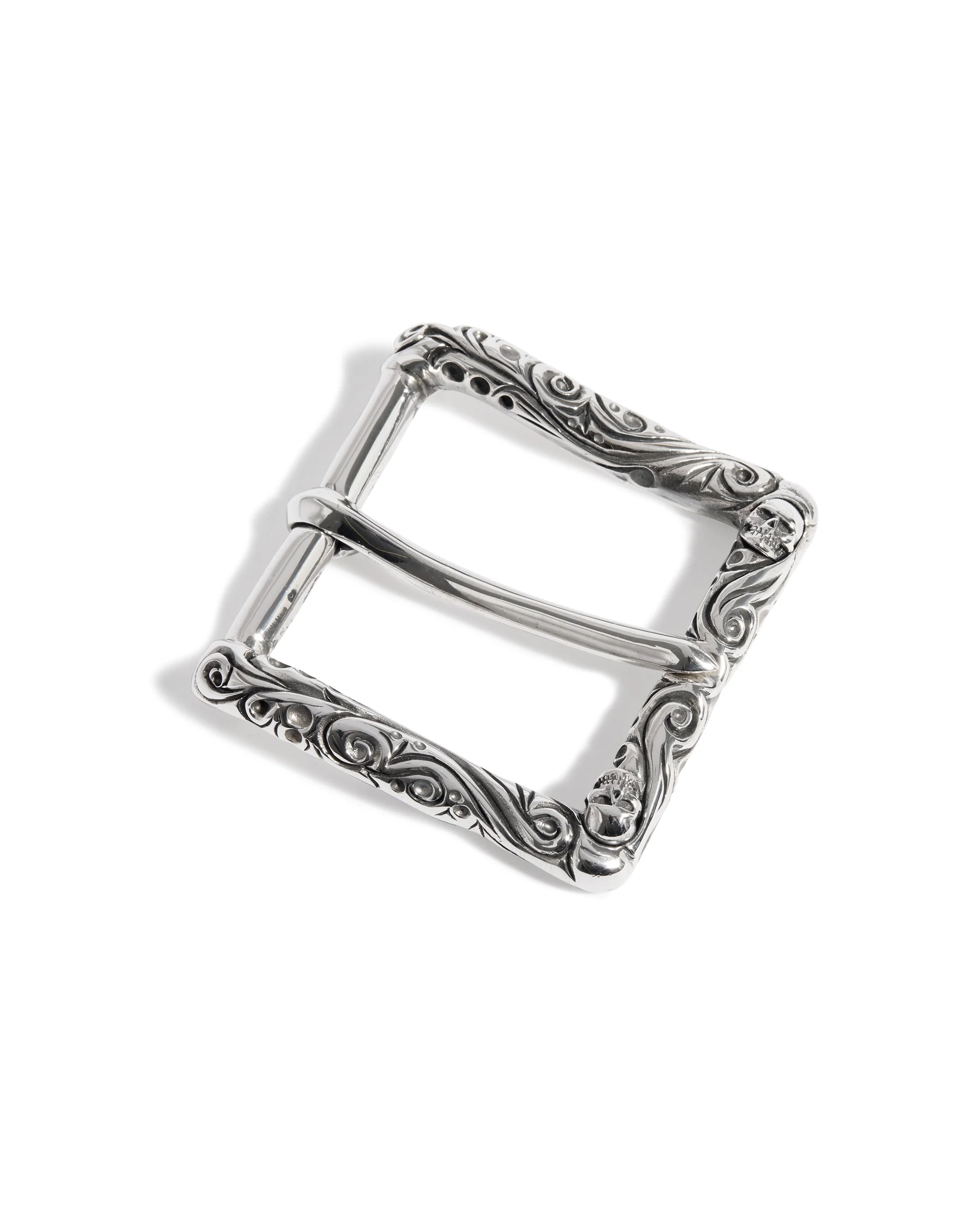 Ornate Belt Buckle with Gold Skulls - Image 2
