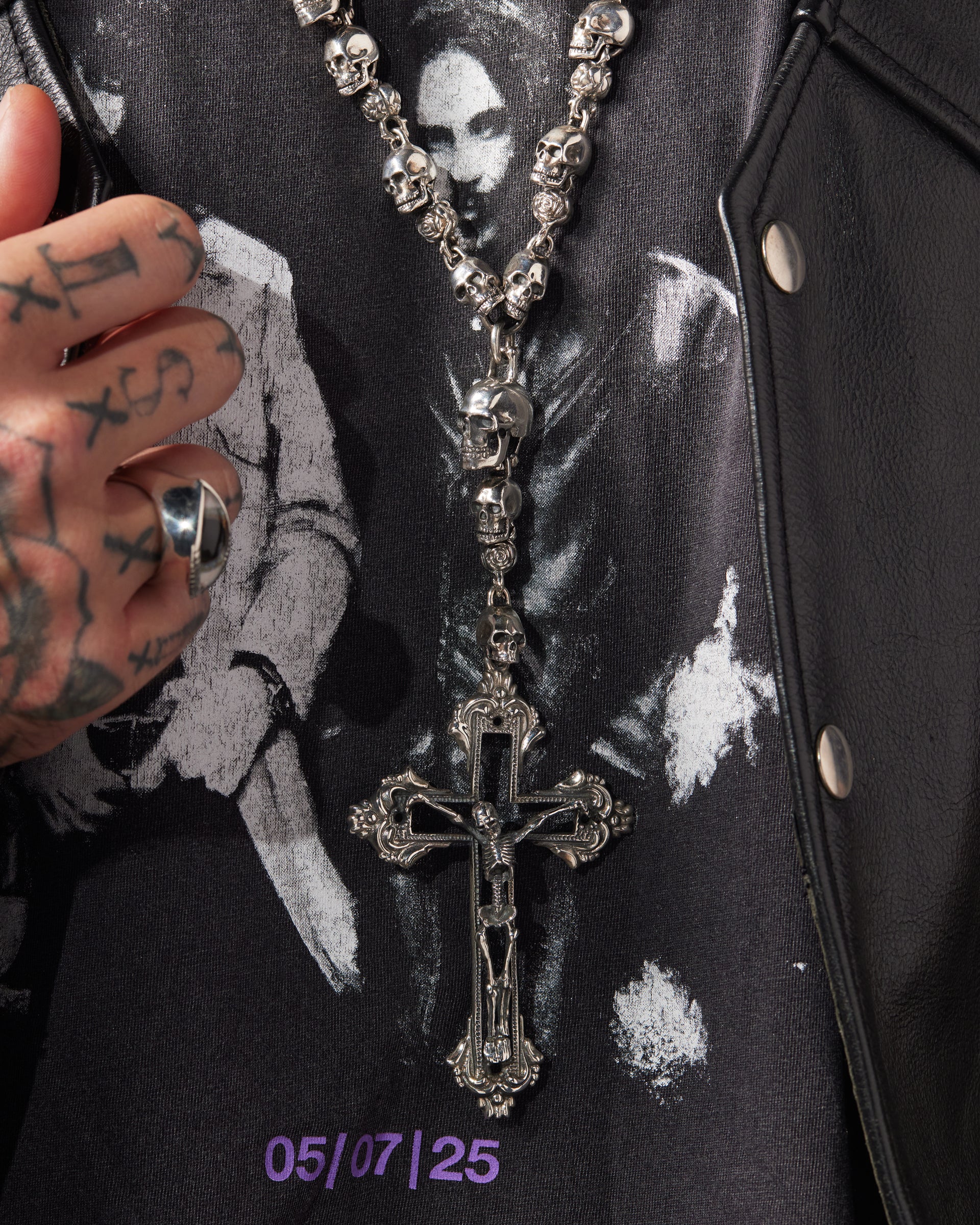 Rosary with Silver Skeleton - Image 4