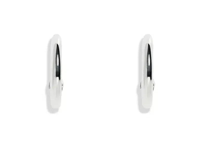 Round Silver Skull Hoop (Single) - Image 3