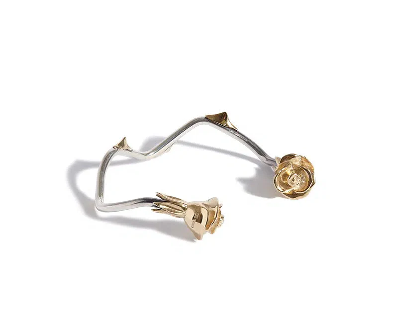 Sammi 'The Rose Amongst Thorns' Silver Bracelet with Mixed Metals - Image 3