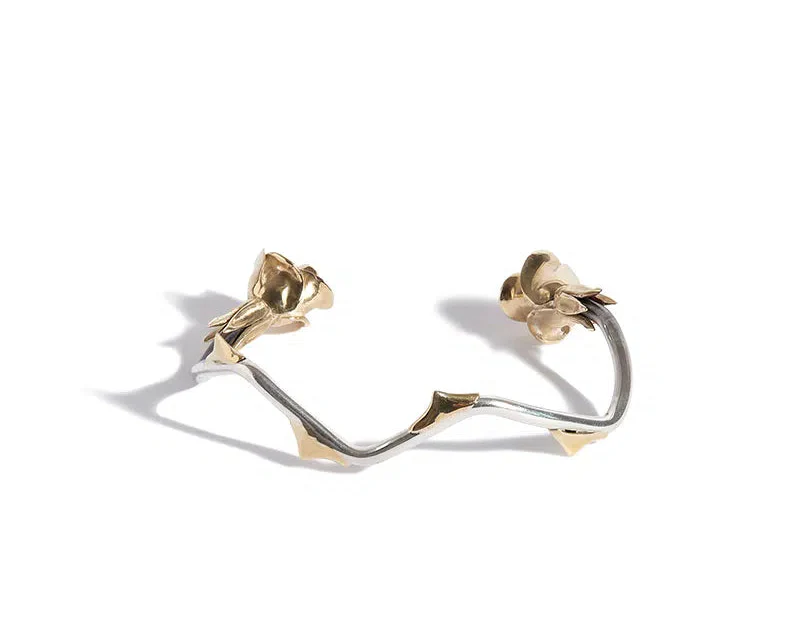 Sammi 'The Rose Amongst Thorns' Silver Bracelet with Mixed Metals - Image 5