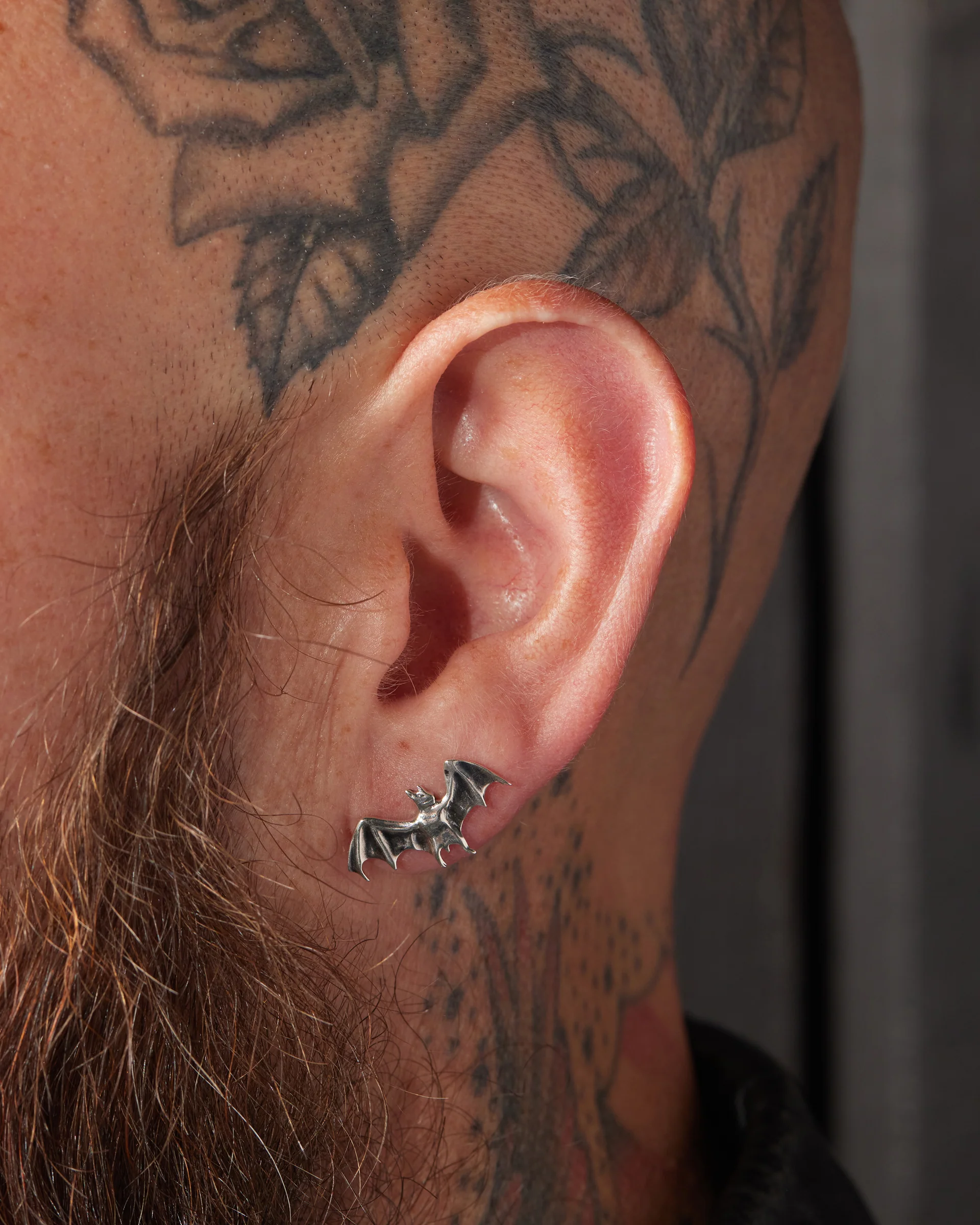 Silver Bat Earring (Single) - Image 3