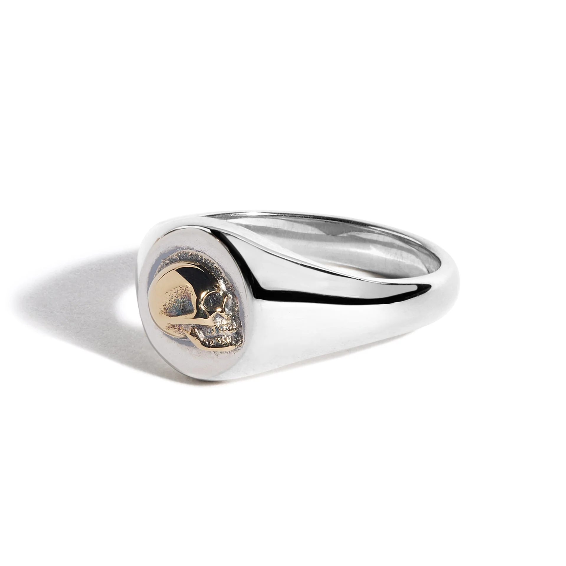 Small Silver Signet with 18ct Gold Skull - Image 5