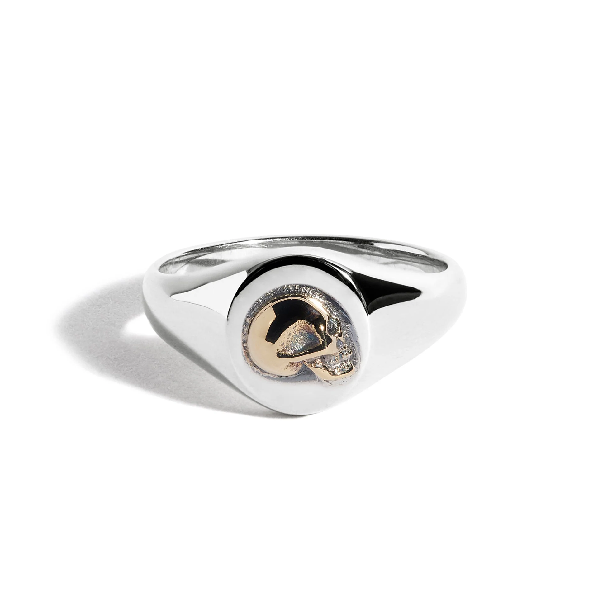 Small Silver Signet with 18ct Gold Skull - Image 6