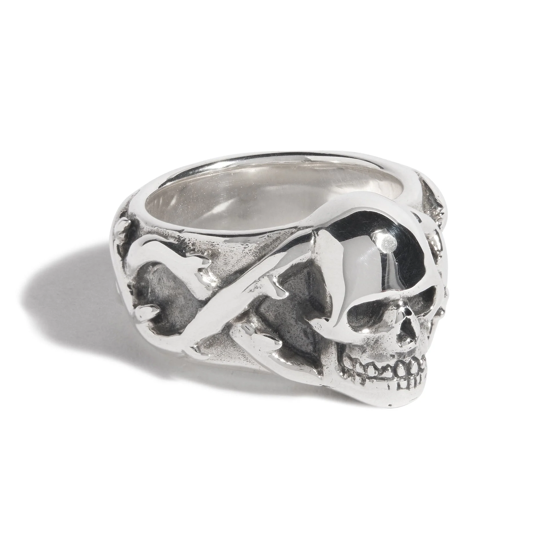 Small Skull and Thorns Ring - Image 3