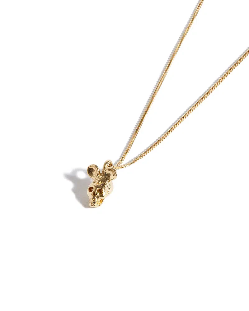 Solid 18ct Gold Micro Michael Rodent Pendant and Chain