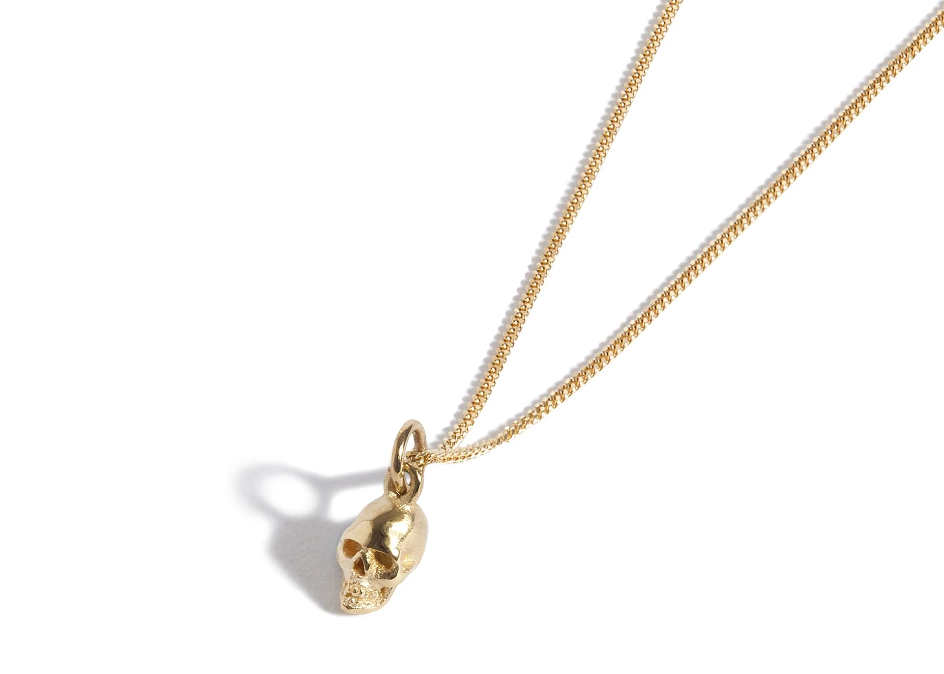 Solid 18ct Gold Micro Anatomical Skull Pendant and Chain - Image 2