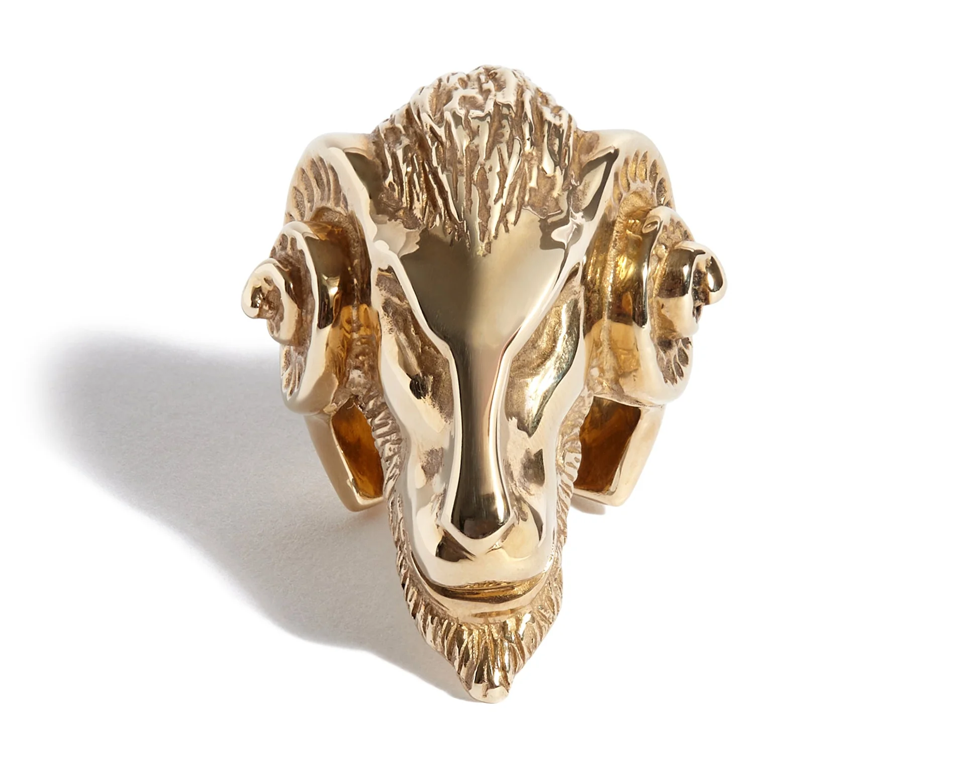 Solid 9ct Gold Ancient Goat Ring - Image 2