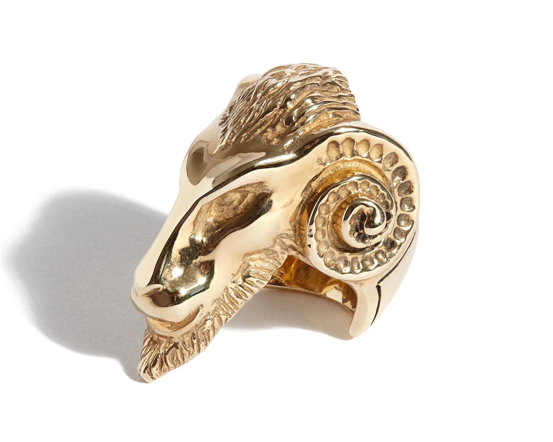 Solid 9ct Gold Ancient Goat Ring - Image 3