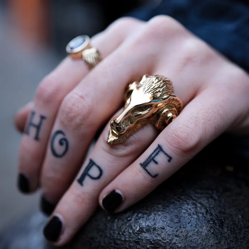 Solid 9ct Gold Ancient Goat Ring - Image 6