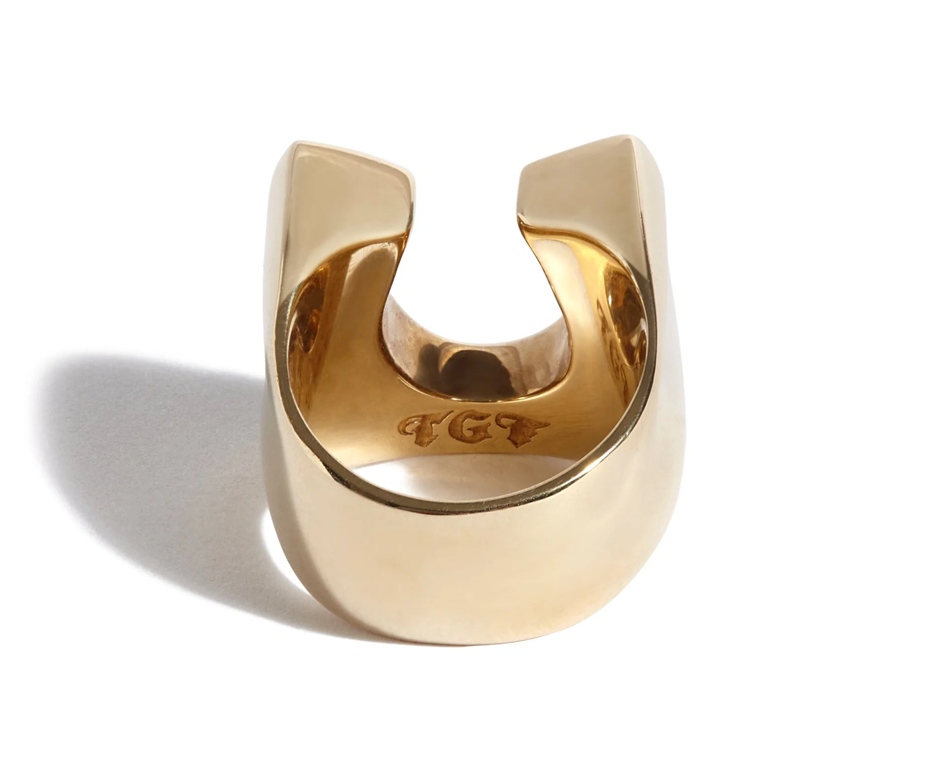 Solid 9ct Gold Plain Horseshoe Ring - Image 5