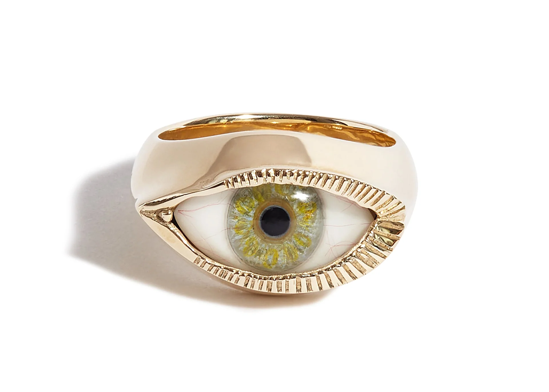 Solid 9ct Gold Small Eye Ring - Image 2