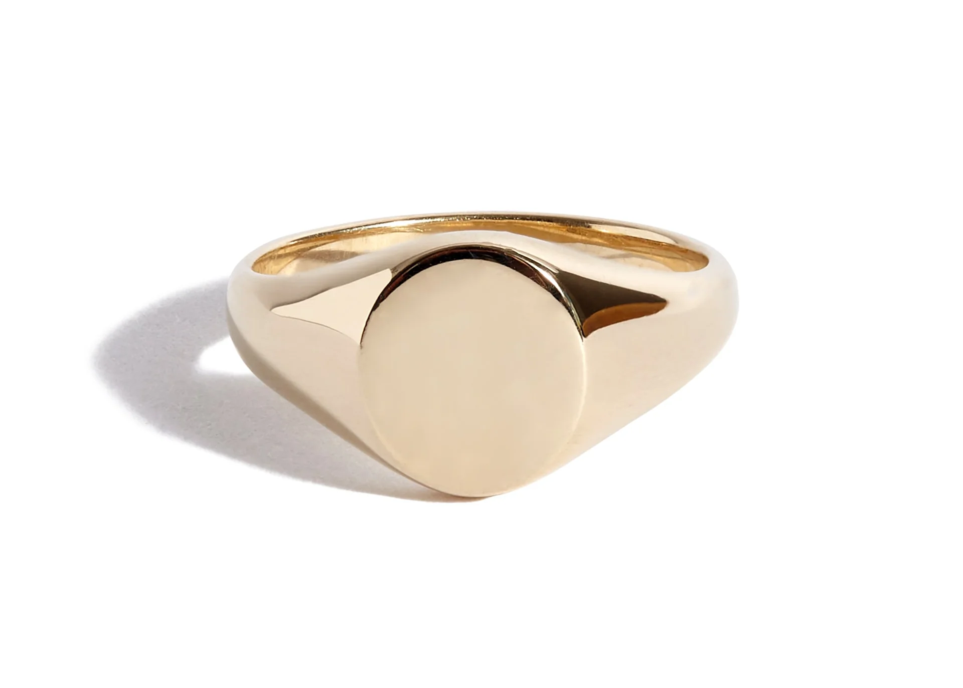 Solid 9ct Gold Small Plain Signet - Image 2