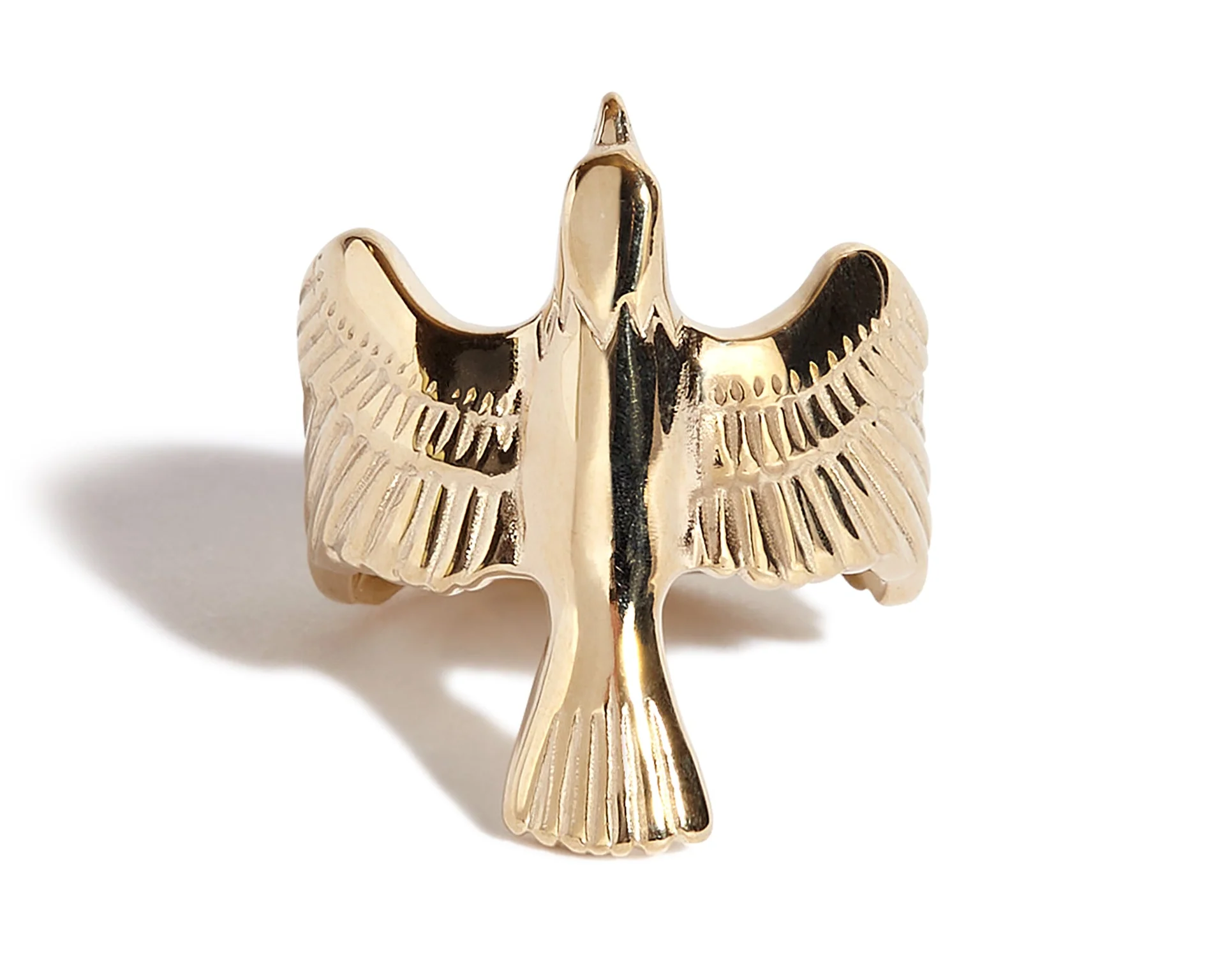 Solid 9ct Gold Soaring Eagle Ring - Image 2