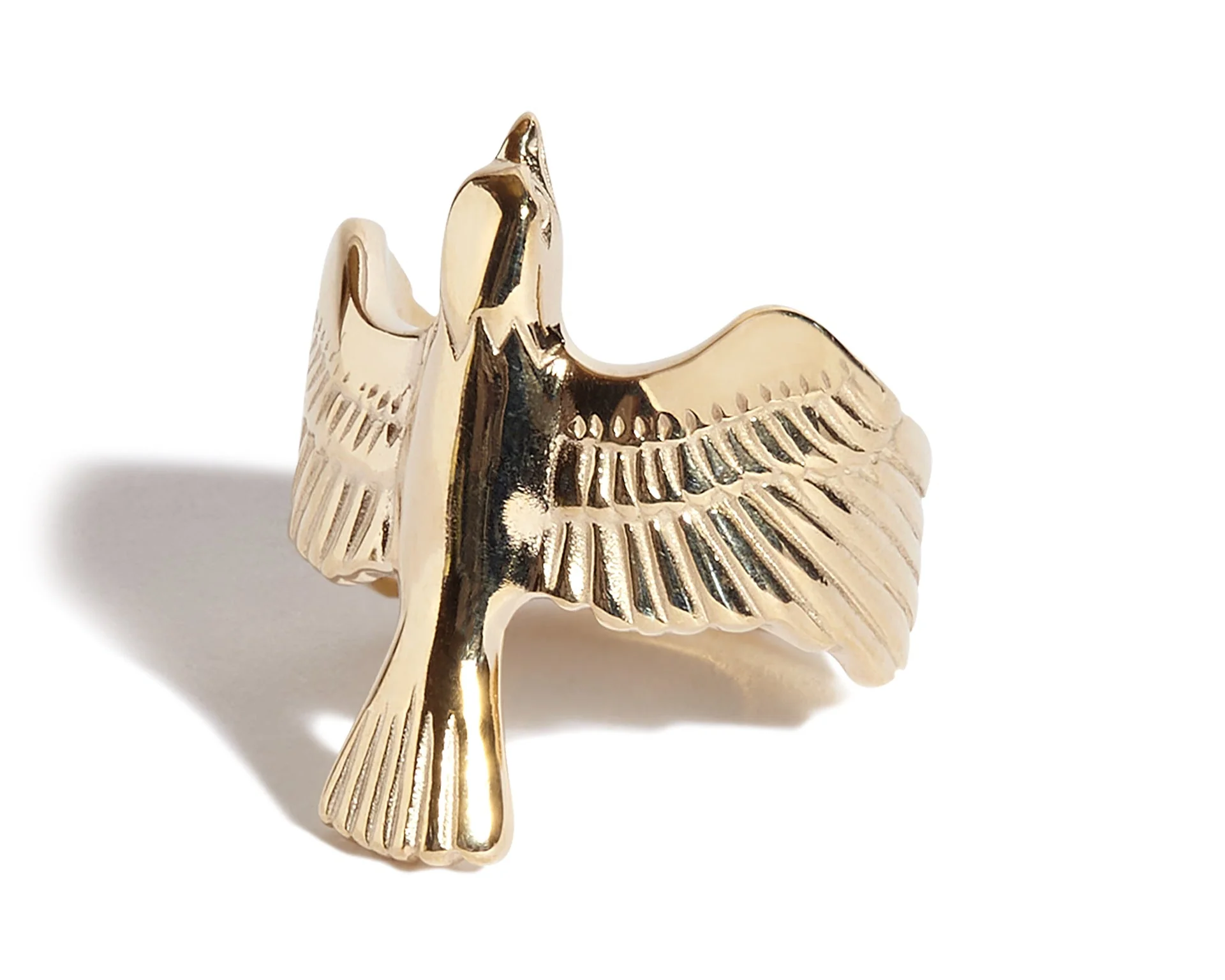 Solid 9ct Gold Soaring Eagle Ring - Image 3