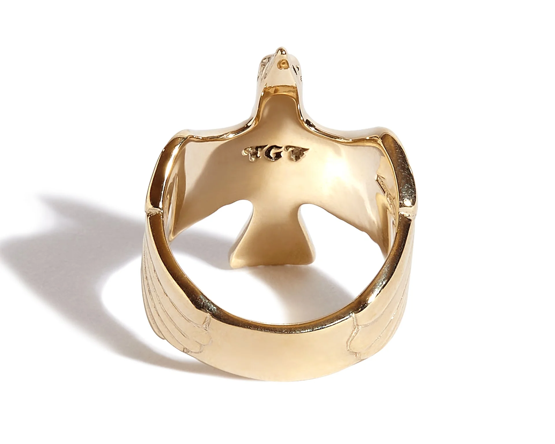 Solid 9ct Gold Soaring Eagle Ring - Image 5