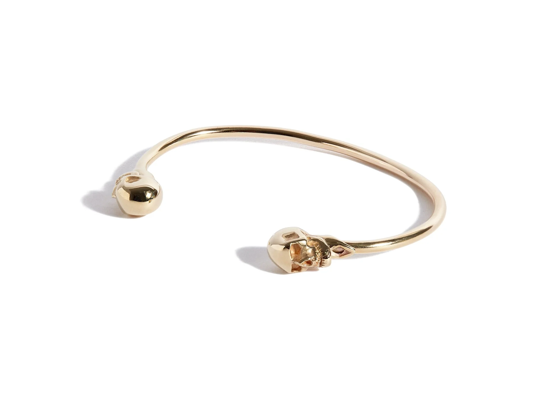 Solid 9ct Gold Thin Skulls Bangle - Image 3