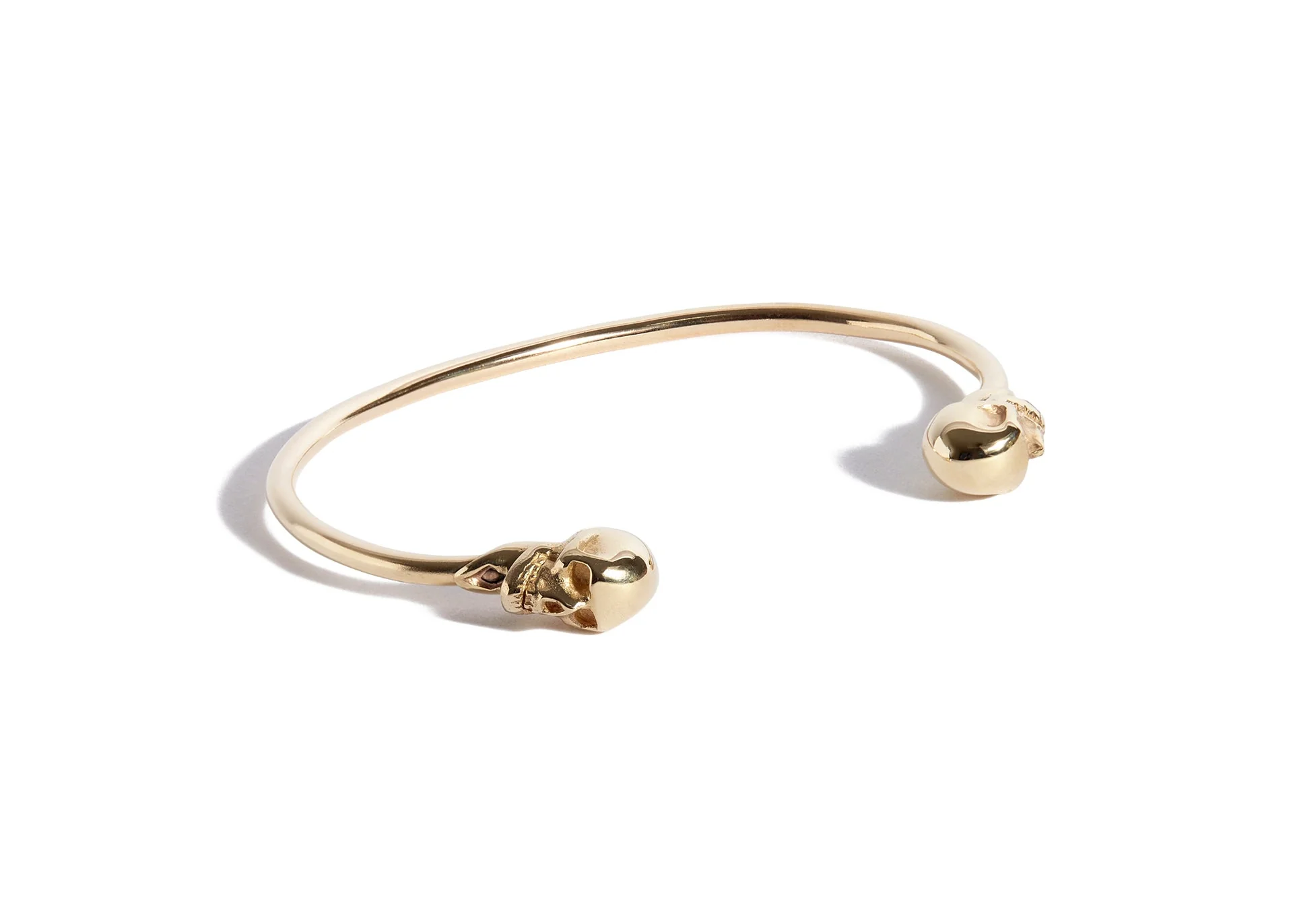 Solid 9ct Gold Thin Skulls Bangle - Image 4