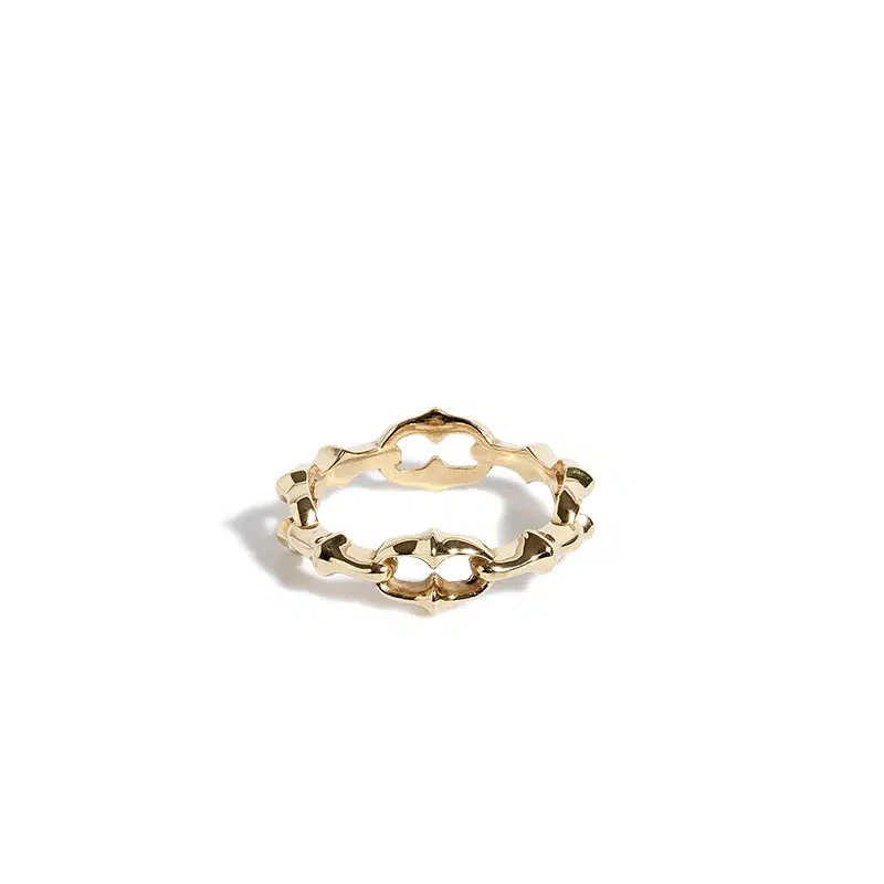 Solid Gold Micro Lock Down Ring - Image 4