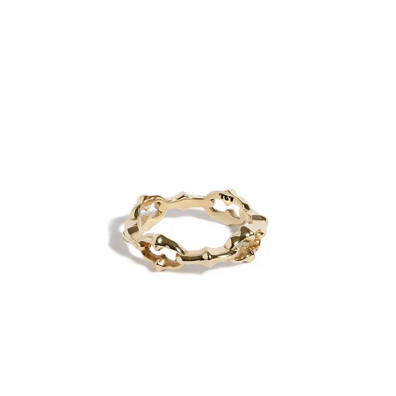 Solid Gold Micro Lock Down Ring - Image 5