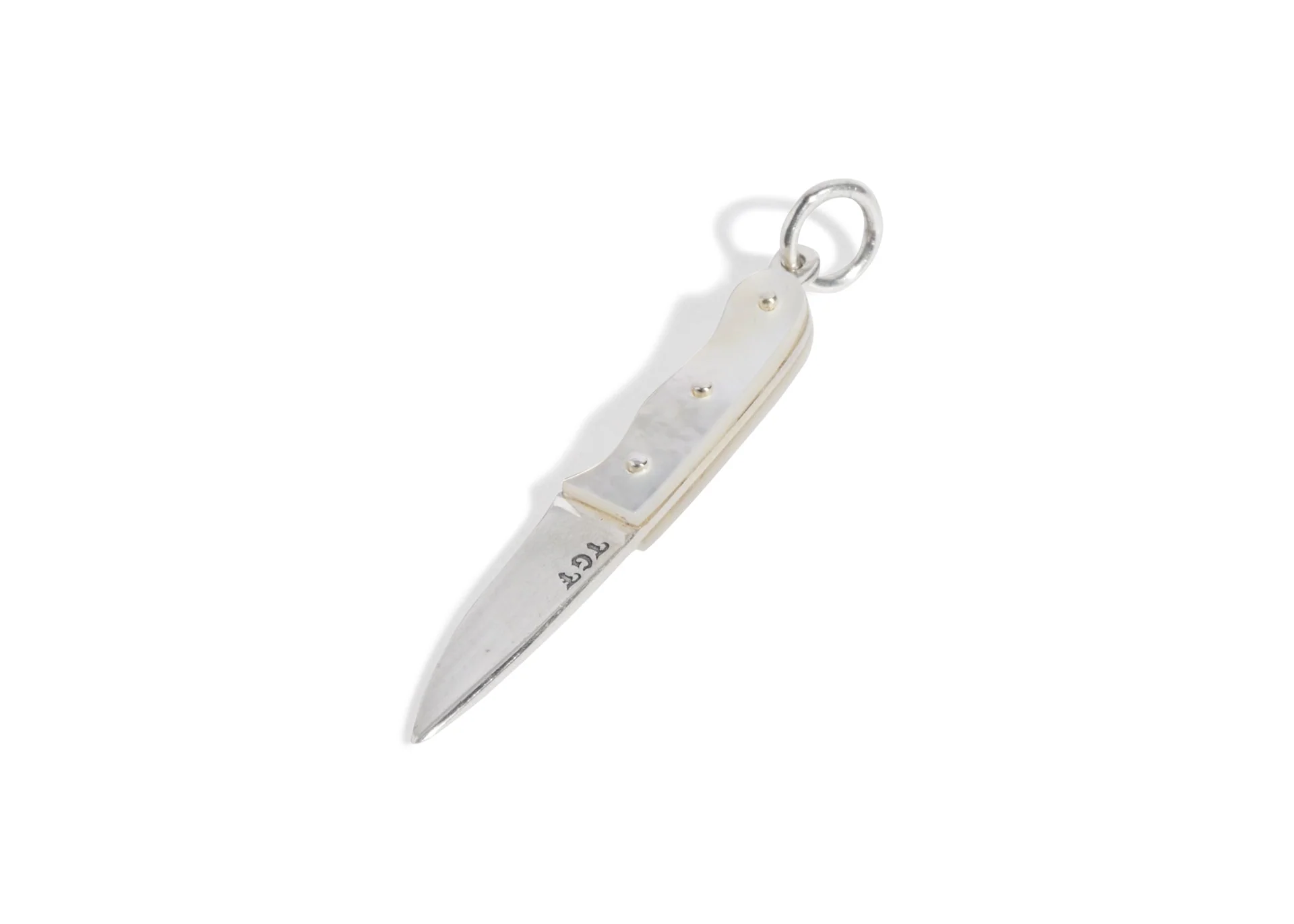 White Mother of Pearl Knife Pendant - Image 2