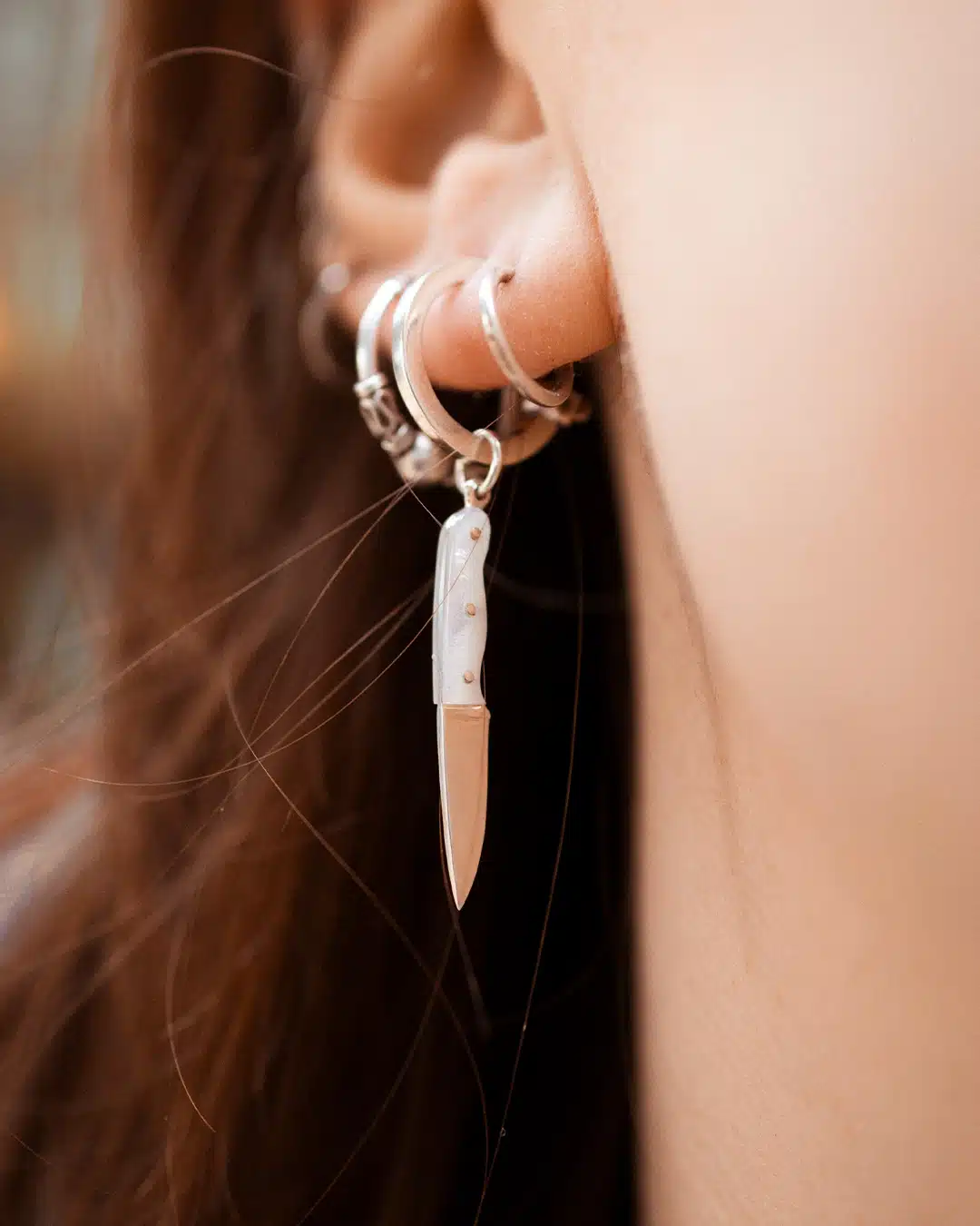 White Mother of Pearl Knife Pendant - Image 5